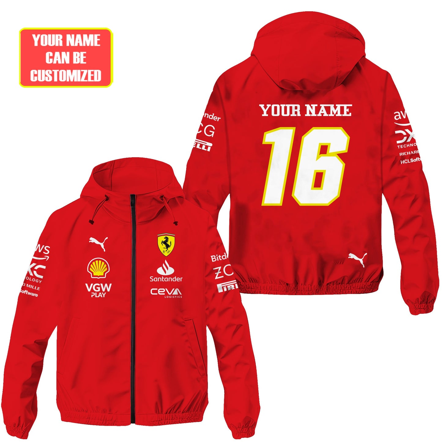 Personalized SF Racing Windproof Rush Jacket