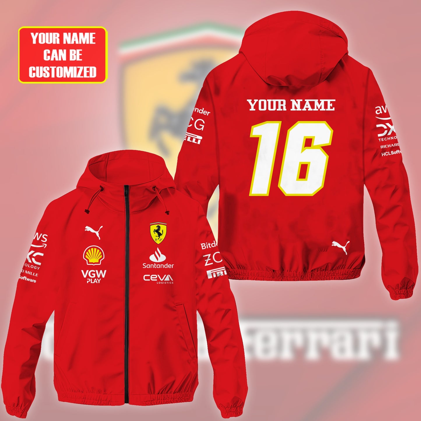 Personalized SF Racing Windproof Rush Jacket