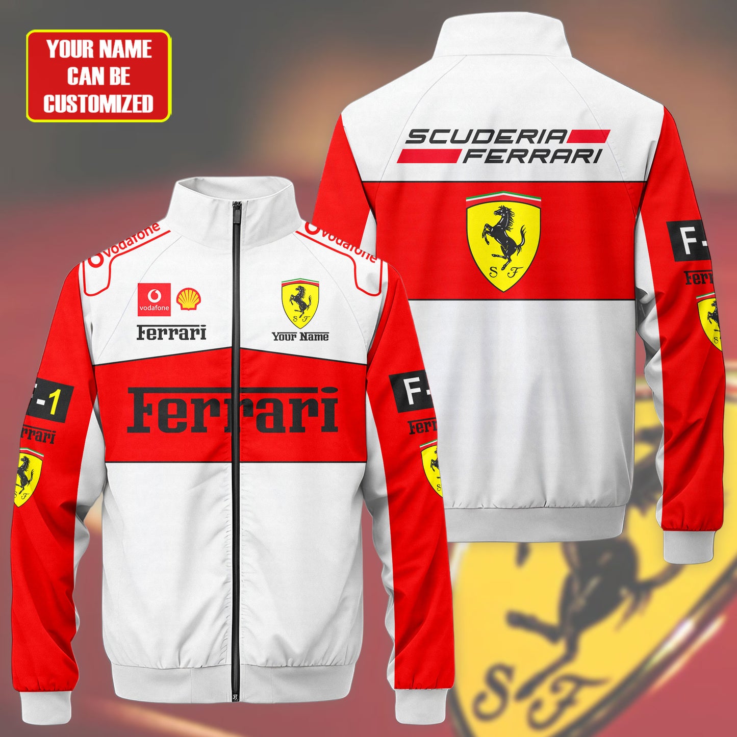 SF F1 Racing Zipper Stand Collar Jacket 3D V9