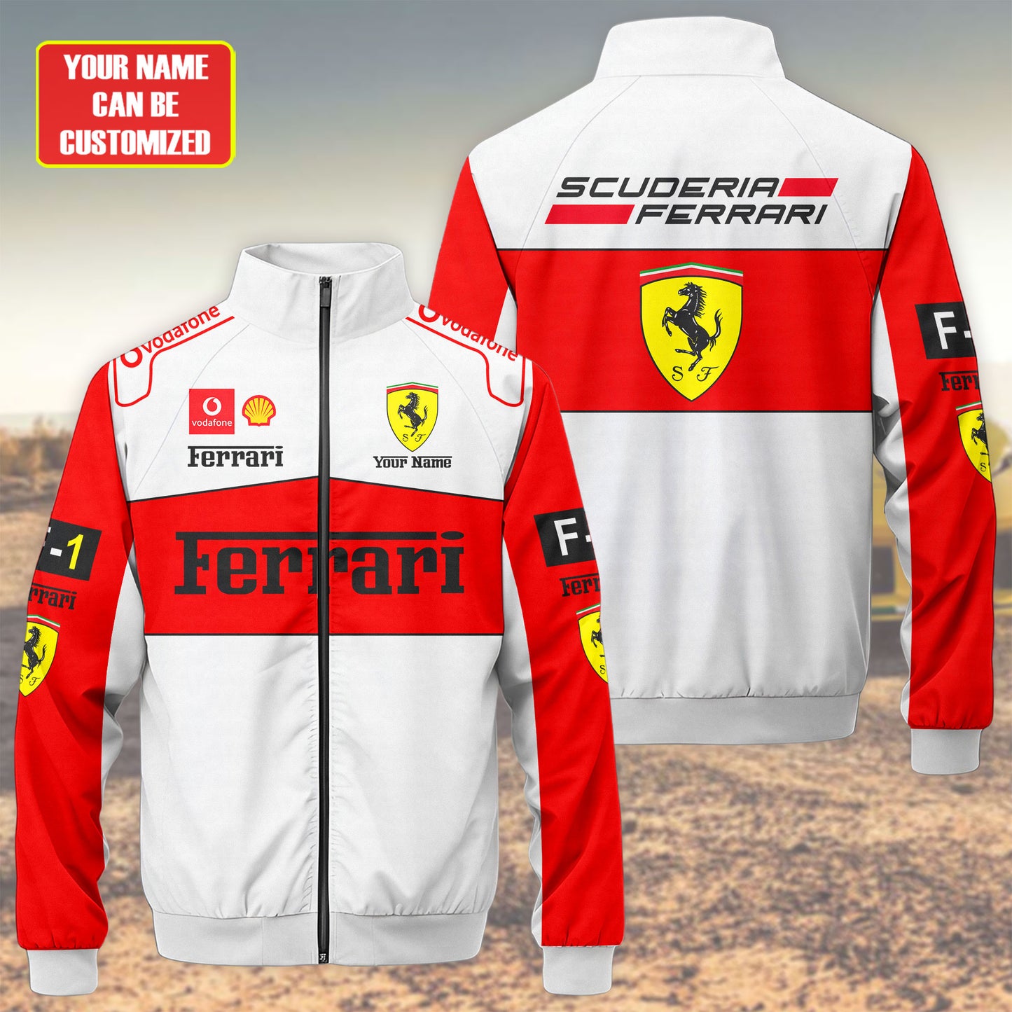 SF F1 Racing Zipper Stand Collar Jacket 3D V9