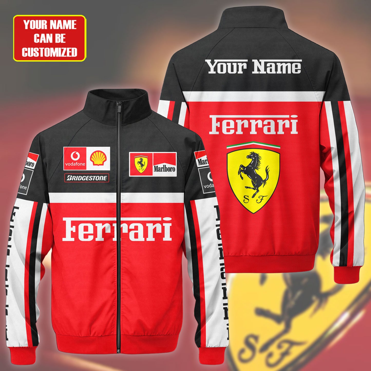 SF F1 Racing Zipper Stand Collar Jacket 3D V10