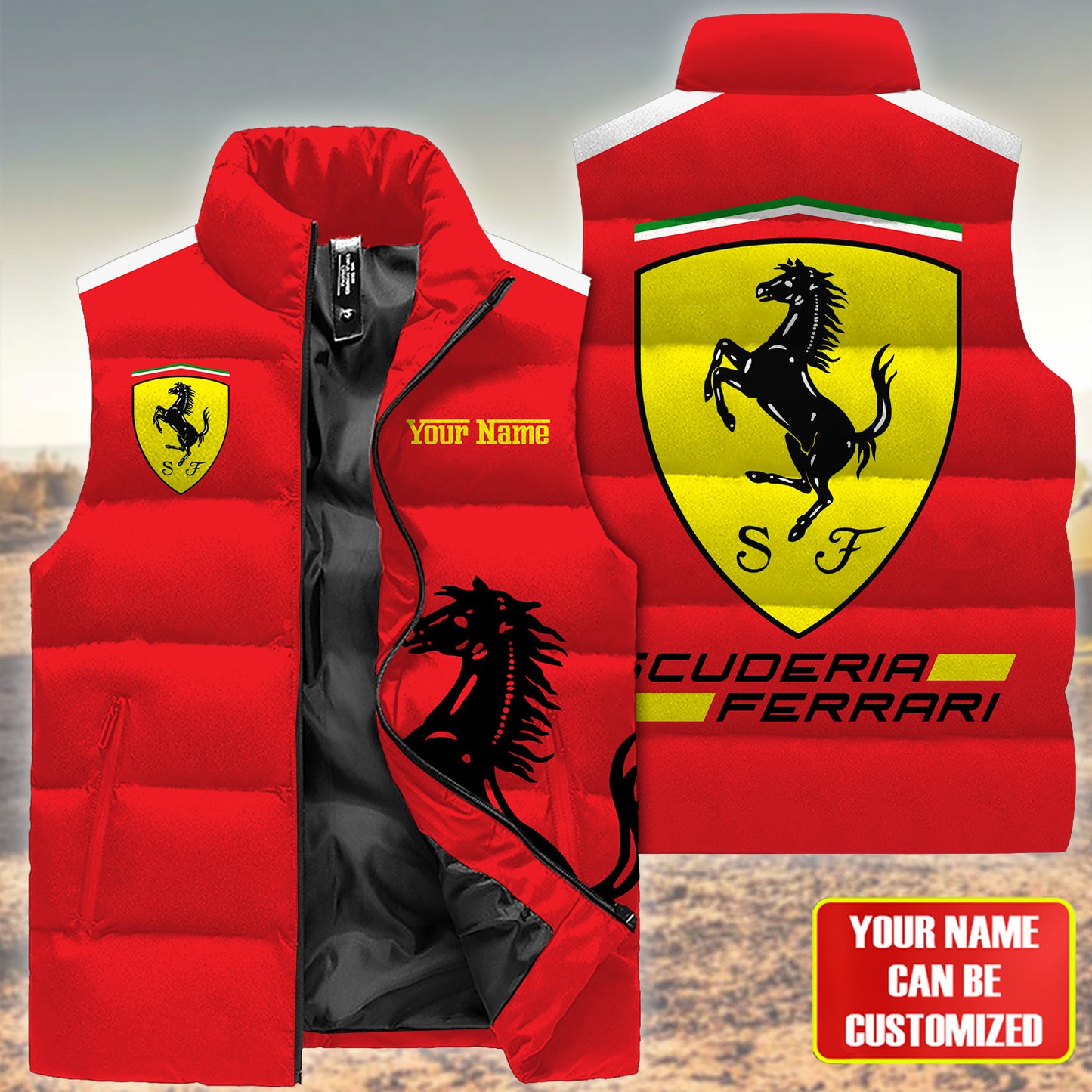 Personalized SF Sleeveless Windproof Puffer Jacket 3D