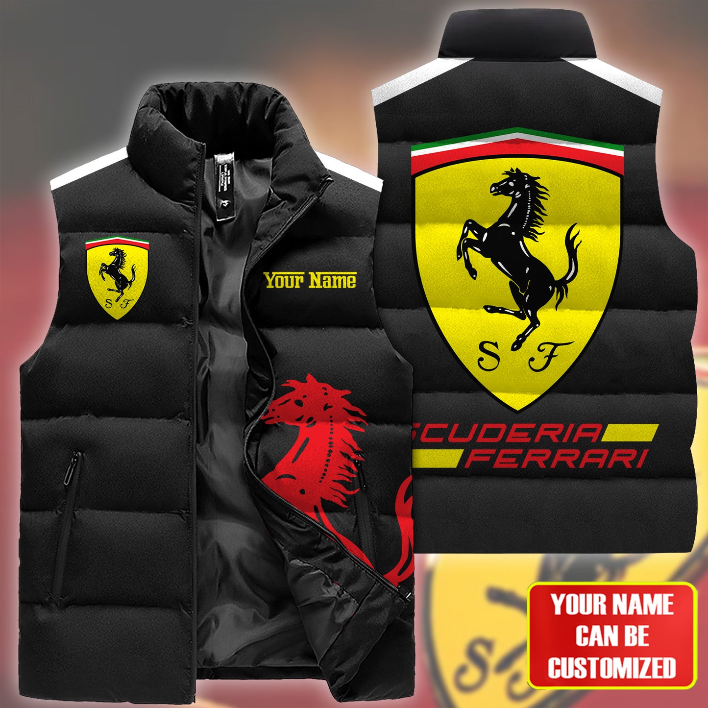 Personalized SF Sleeveless Windproof Puffer Jacket 3D