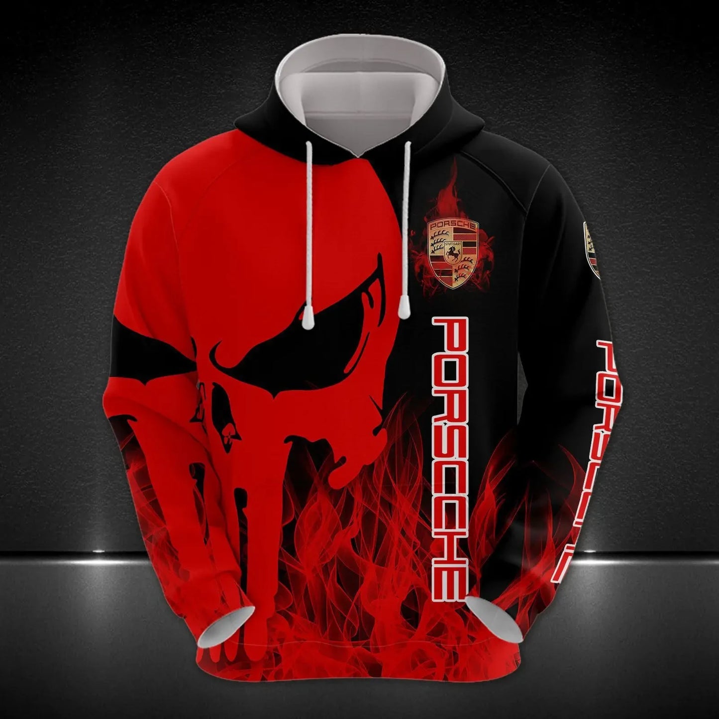 Pors Skull 3D Full Printing Set , Pors Racing Shirt , Zipper Polo, Hoodie , Short , Polo ,hawaii V3