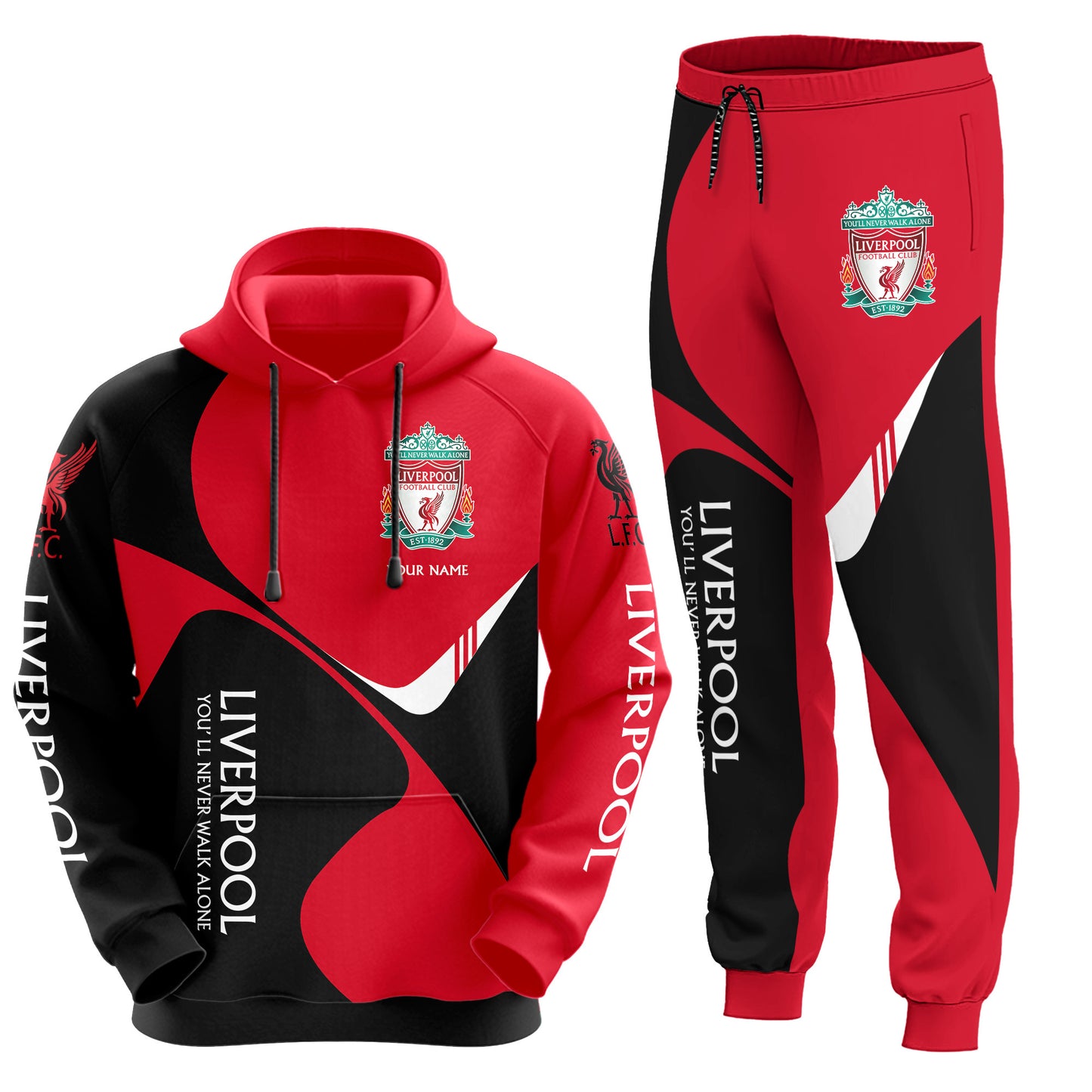 Personalized Liverpool Q15 3D All over Printed Hoodie and Sweatpants set