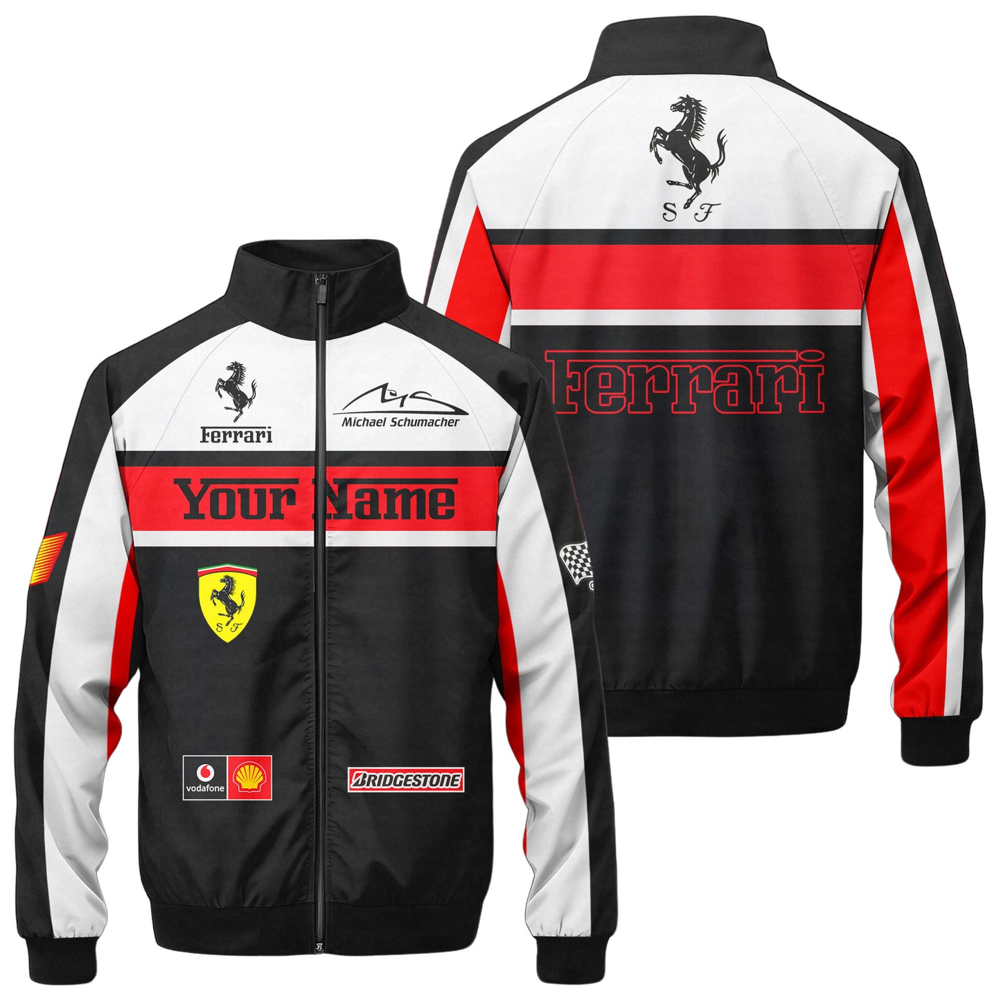 SF F1 Racing Zipper Stand Collar Jacket 3D V11