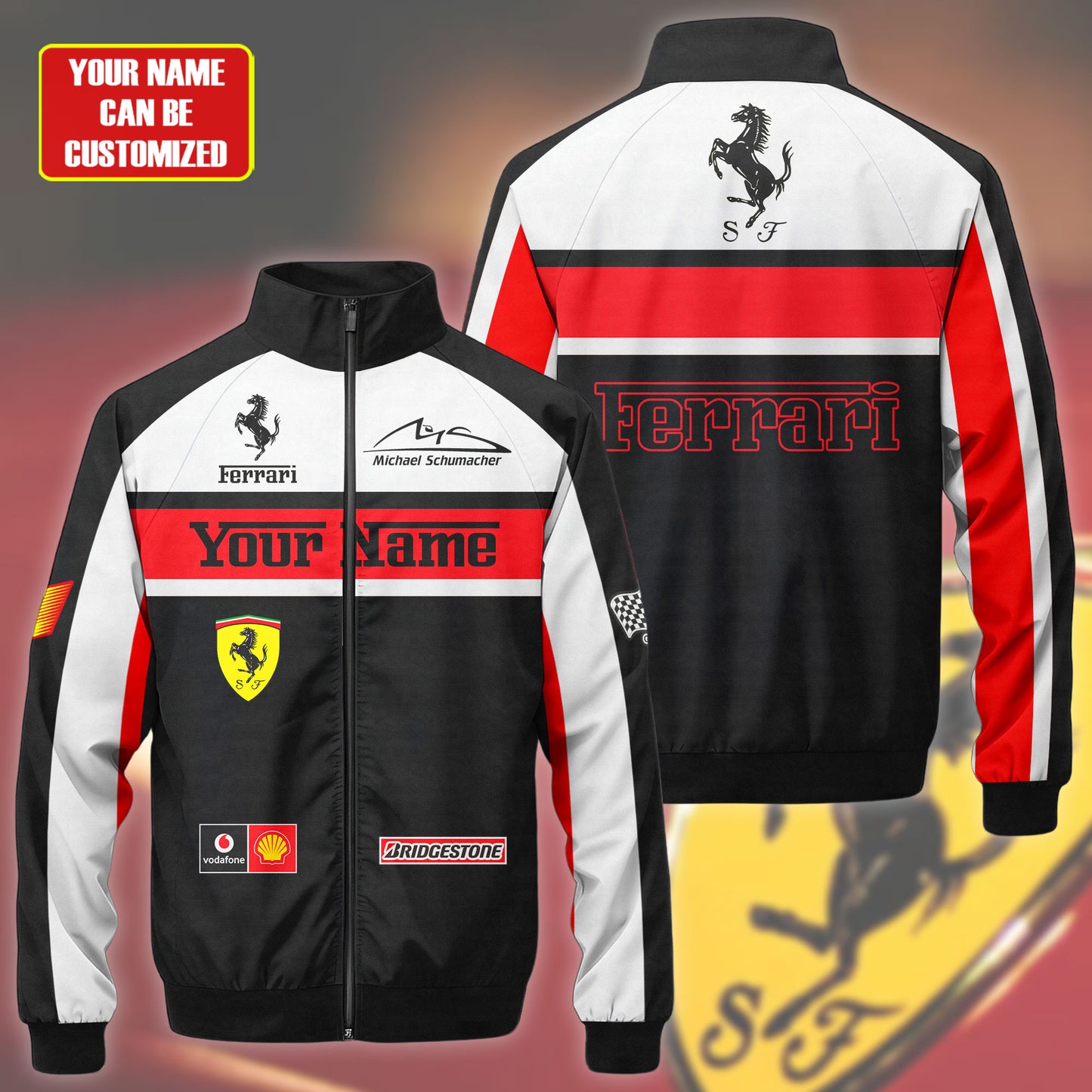 SF F1 Racing Zipper Stand Collar Jacket 3D V11