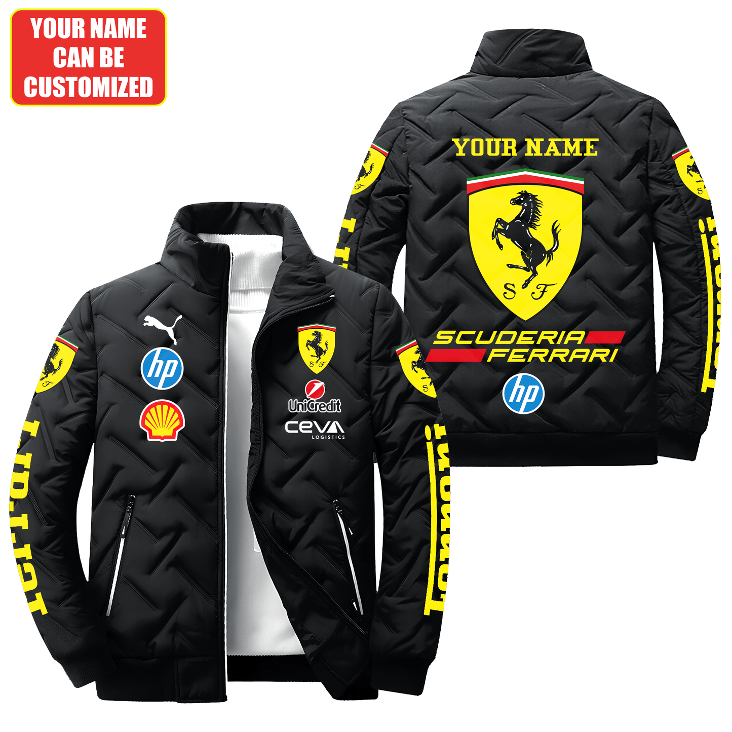 Personalized SF Racing F1 Puffer Jacket