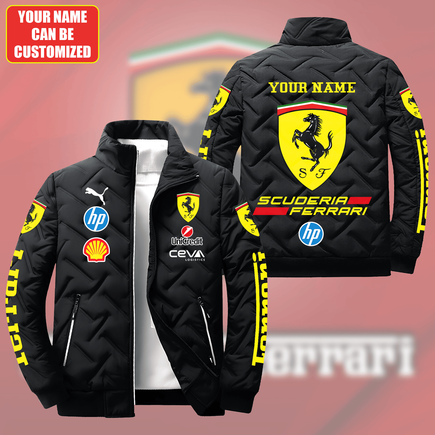 Personalized SF Racing F1 Puffer Jacket