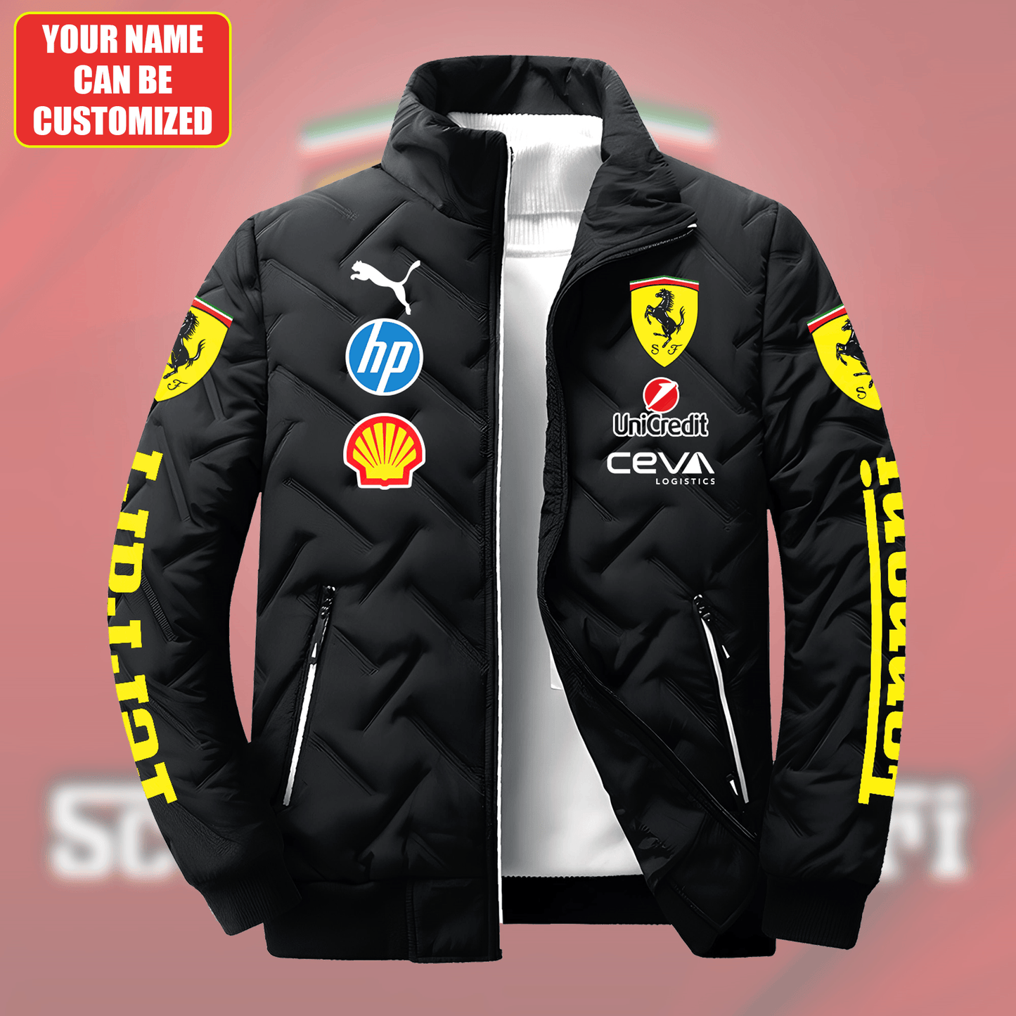 Personalized SF Racing F1 Puffer Jacket