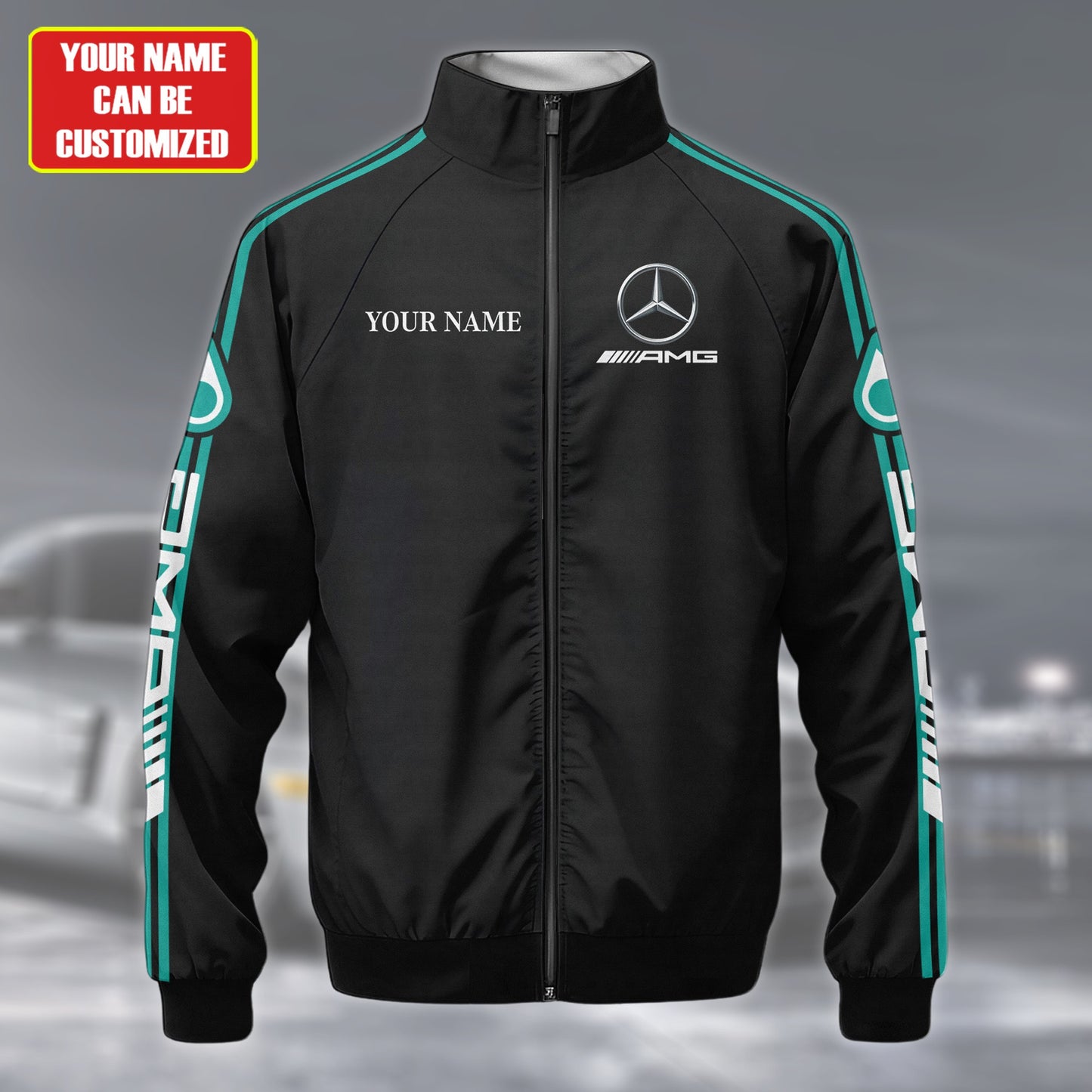 Personalized Merc AMG Petronas Zipper Stand Collar Jacket 3D