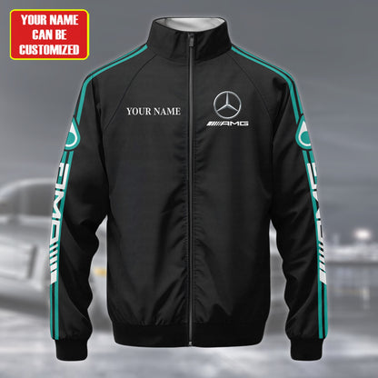 Personalized Merc AMG Petronas Zipper Stand Collar Jacket 3D