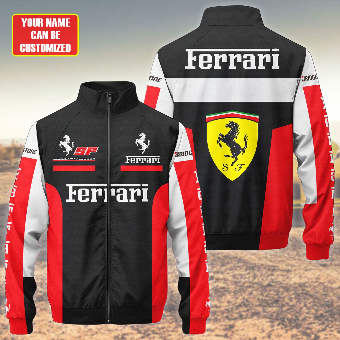 SF F1 Racing Zipper Stand Collar Jacket 3D V13