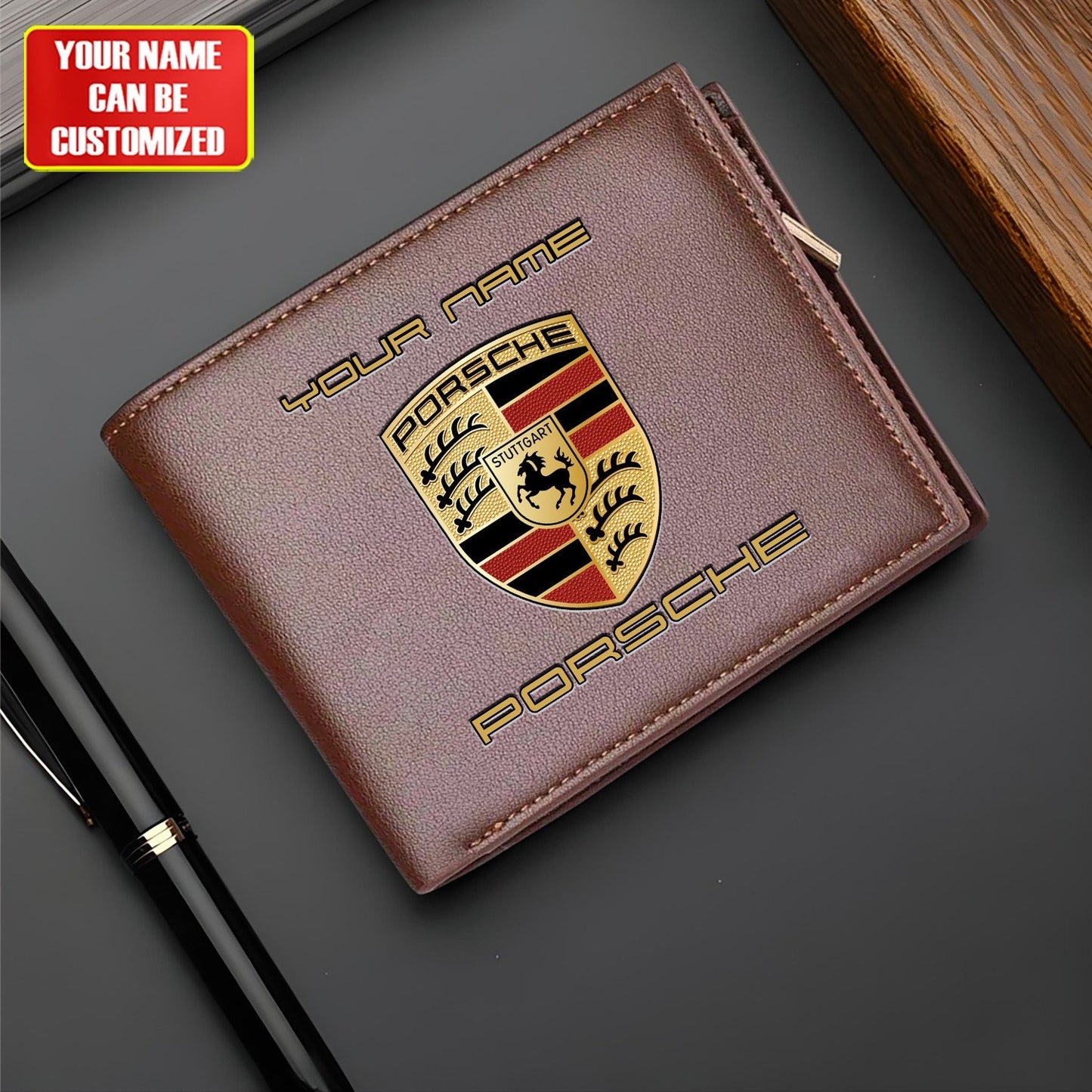 Personalized Pors Leather Wallet