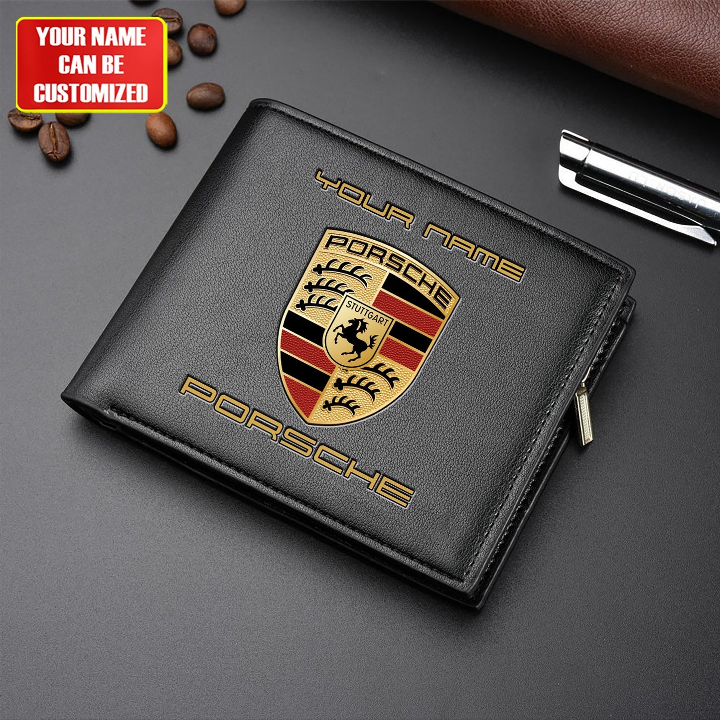 Personalized Pors Leather Wallet