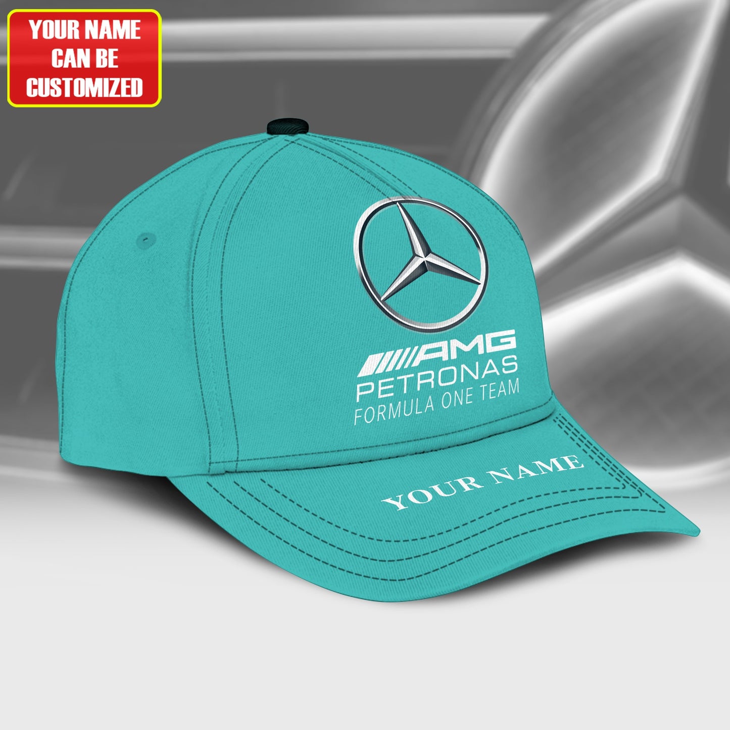 Personalized Name Merc AMG Petronas Classic Green Cap