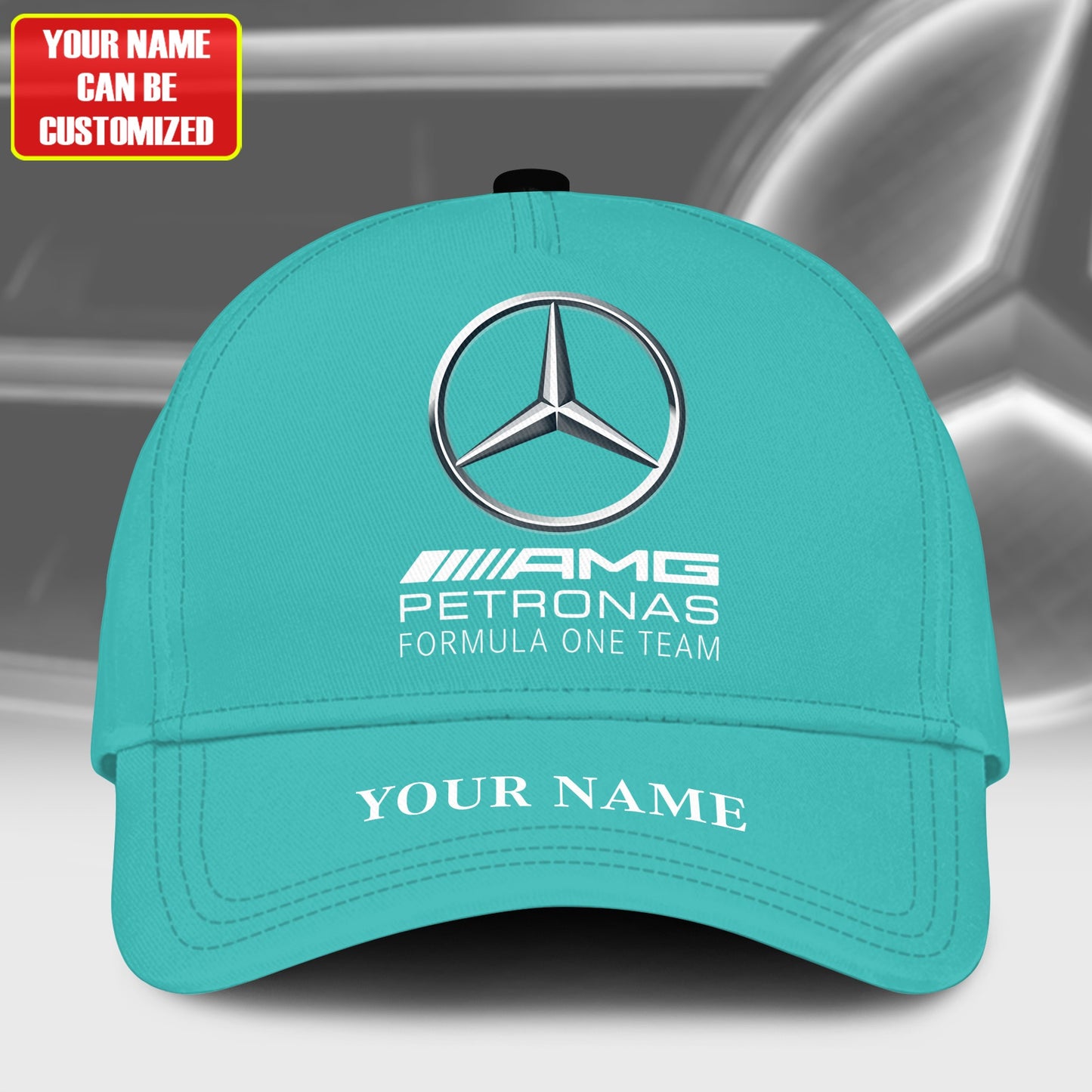 Personalized Name Merc AMG Petronas Classic Green Cap