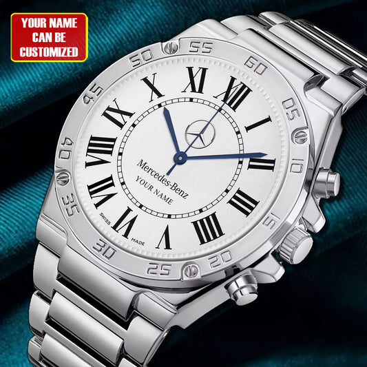 Personalized Merc Cartier Dial Steel Watch