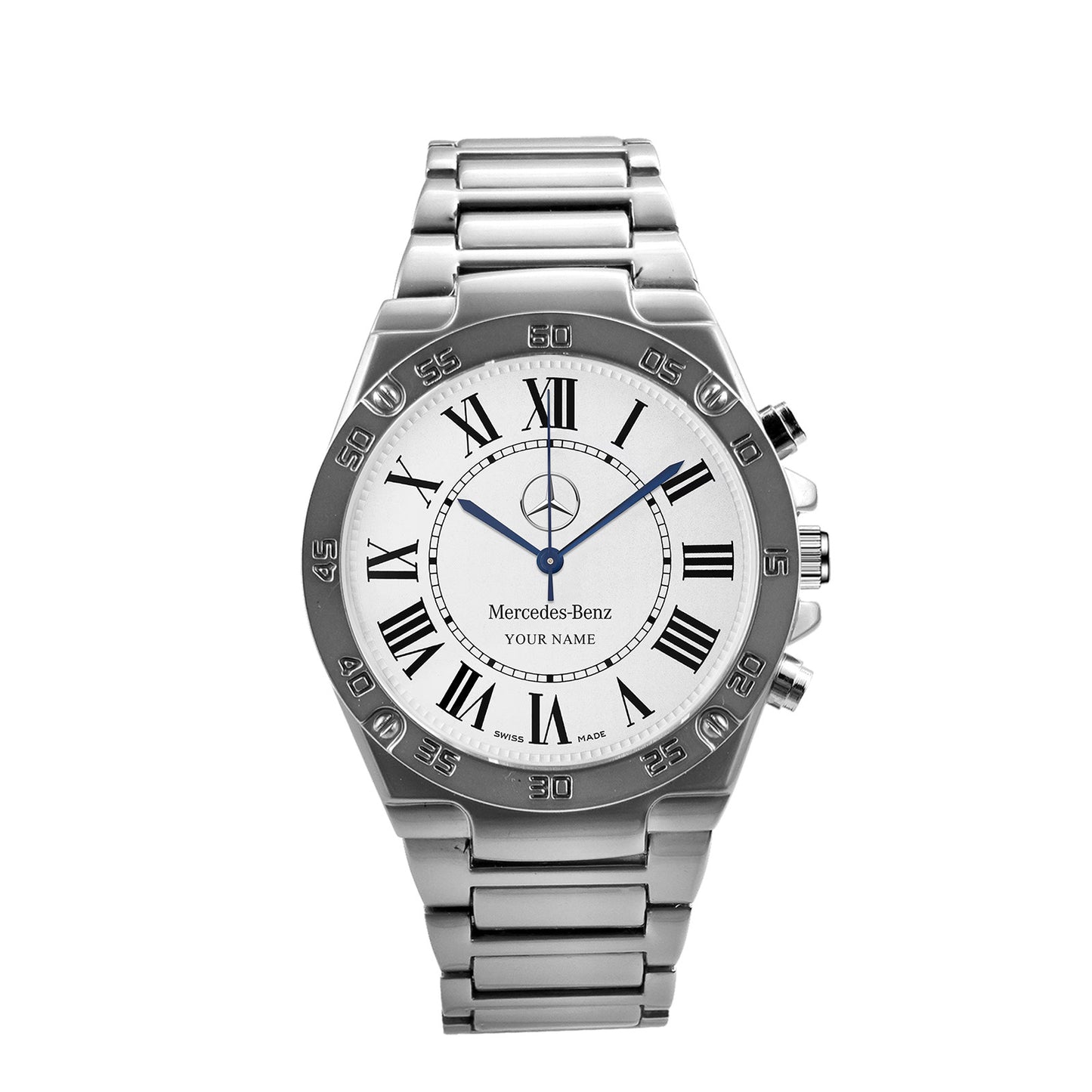 Personalized Merc Cartier Dial Steel Watch