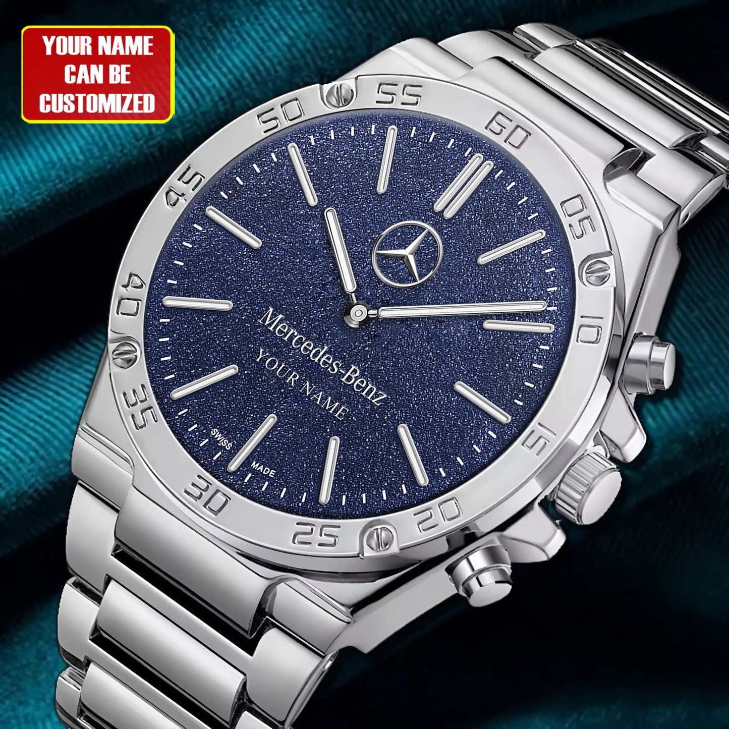 Personalized Merc Piguet Dial Steel Watch