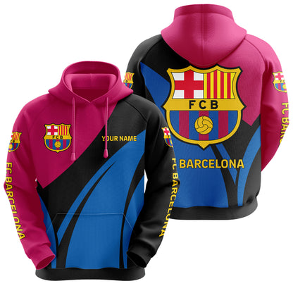 Personalized Barça Q18 3D All over Printed Hoodie and Sweatpants set