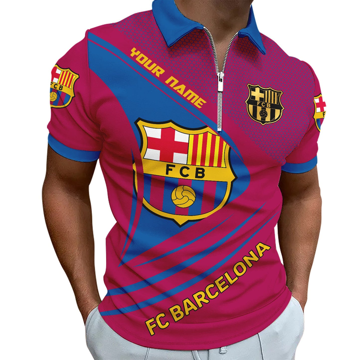 Personalized Barcelona FC 3D Full Printing Set , Barcelona FC Shirt , Zipper Polo, Hoodie , Short ,Polo ,hawaii , ...