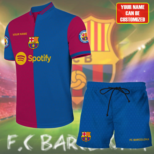 Personalized Barcelona FC Uniform Shirt Beach Short Q081101
