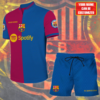 Personalized Barcelona FC Uniform Shirt Beach Short Q081101