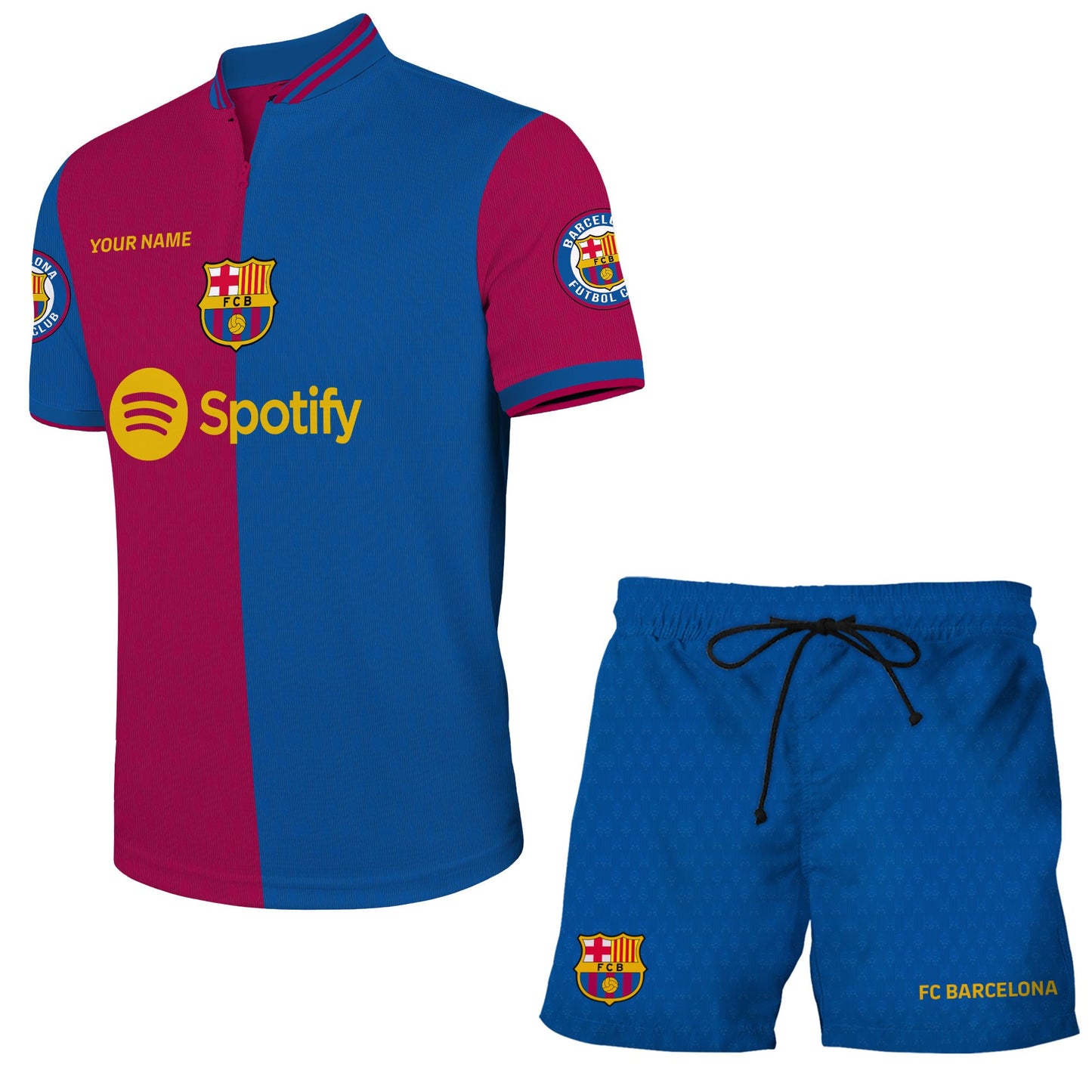 Personalized Barcelona FC Uniform Shirt Beach Short Q081101
