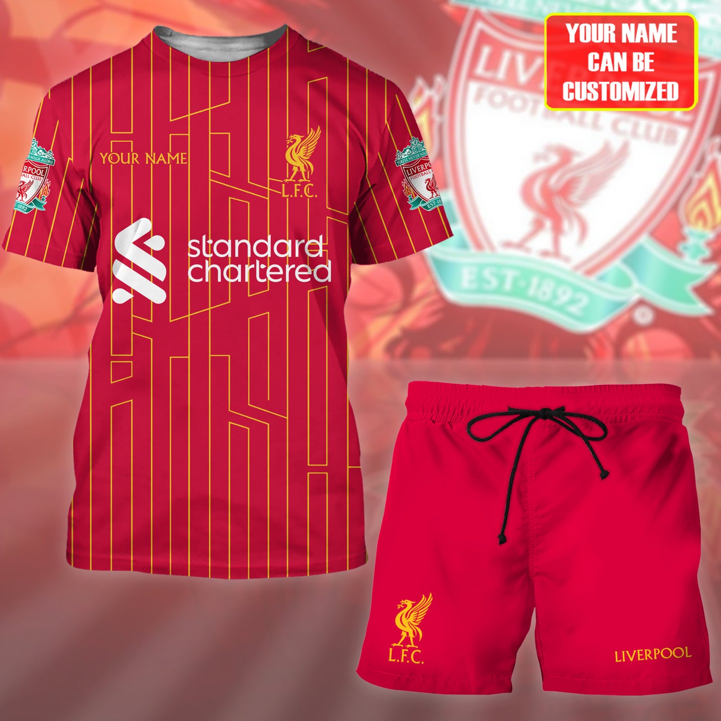 Personalized Liverpool Uniform Shirt Beach Short Q071104