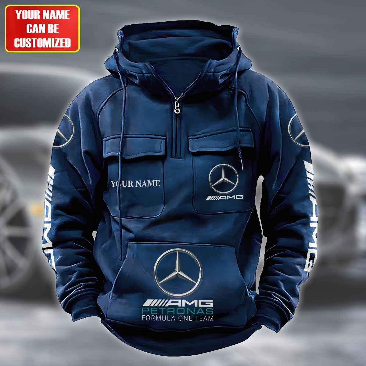 Personalized Merc AMG Petronas Retro Cotton Hoodie