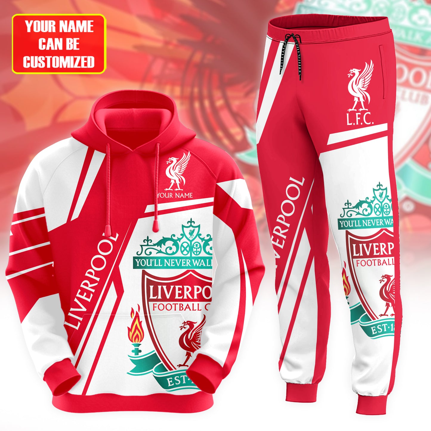 Personalized Liverpool 3D All over Printed Hoodie and Sweatpants set V29