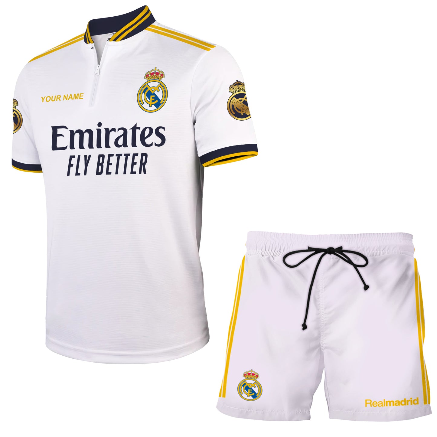 Personalized Real Madrid Uniform Shirt Beach Short Q071102