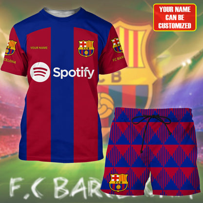 Personalized Barcelona Training Kit Shirt Beach Short