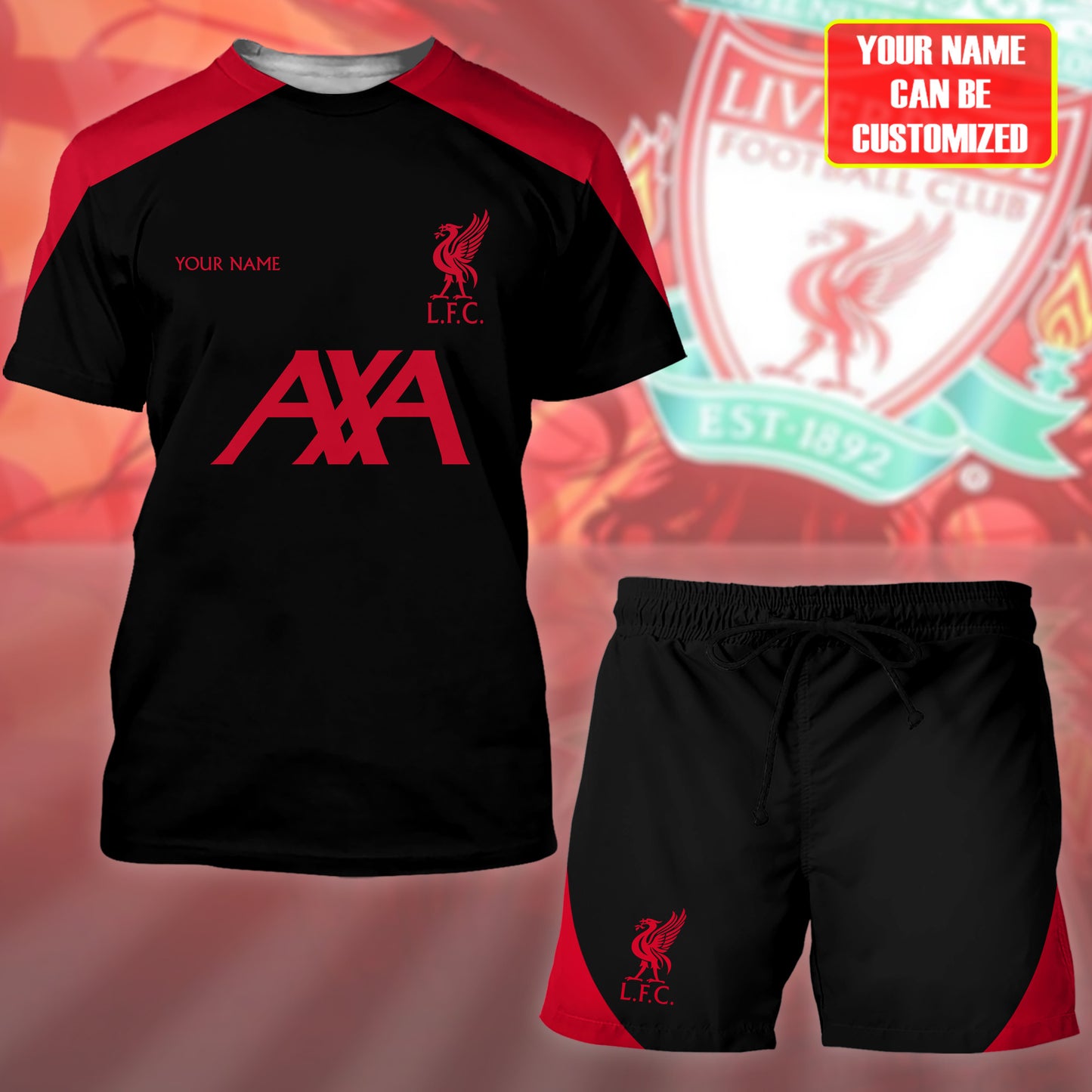 Personalized Liverpool Training Kit Shirt Beach Short V2