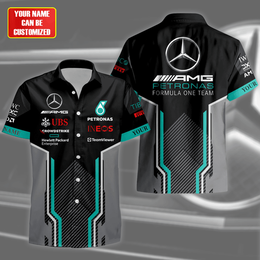 Personalized Merc AMG Petronas Tropical Hawaii Shirt Beach Short V2