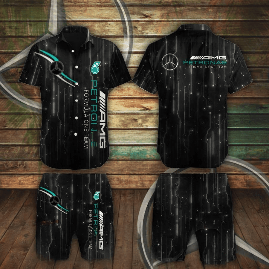 Merc AMG Petronas Tropical Hawaii Shirt Beach Short V6