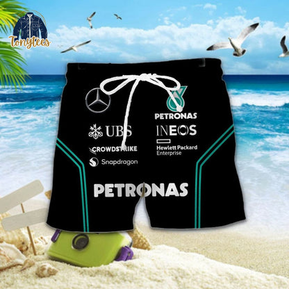 Merc AMG Petronas Hawaii Shirt Beach Short V4