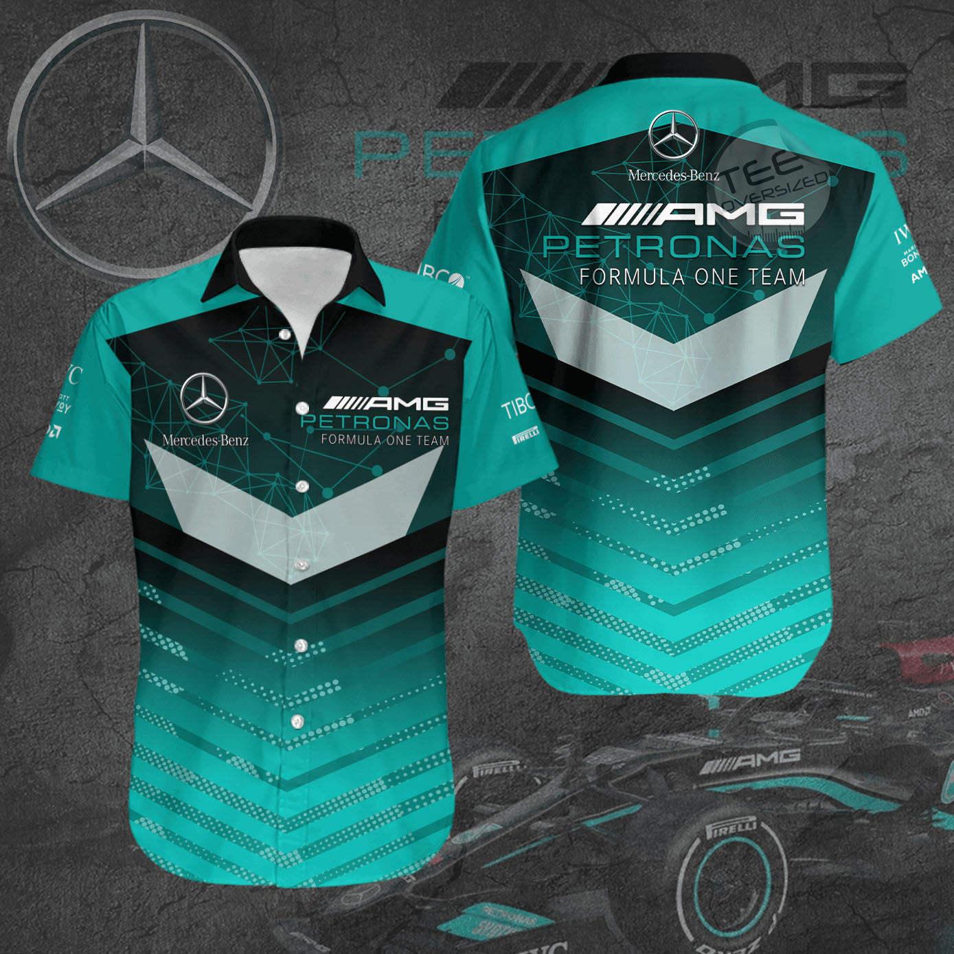 Merc AMG Petronas Hawaii Shirt Beach Short V6