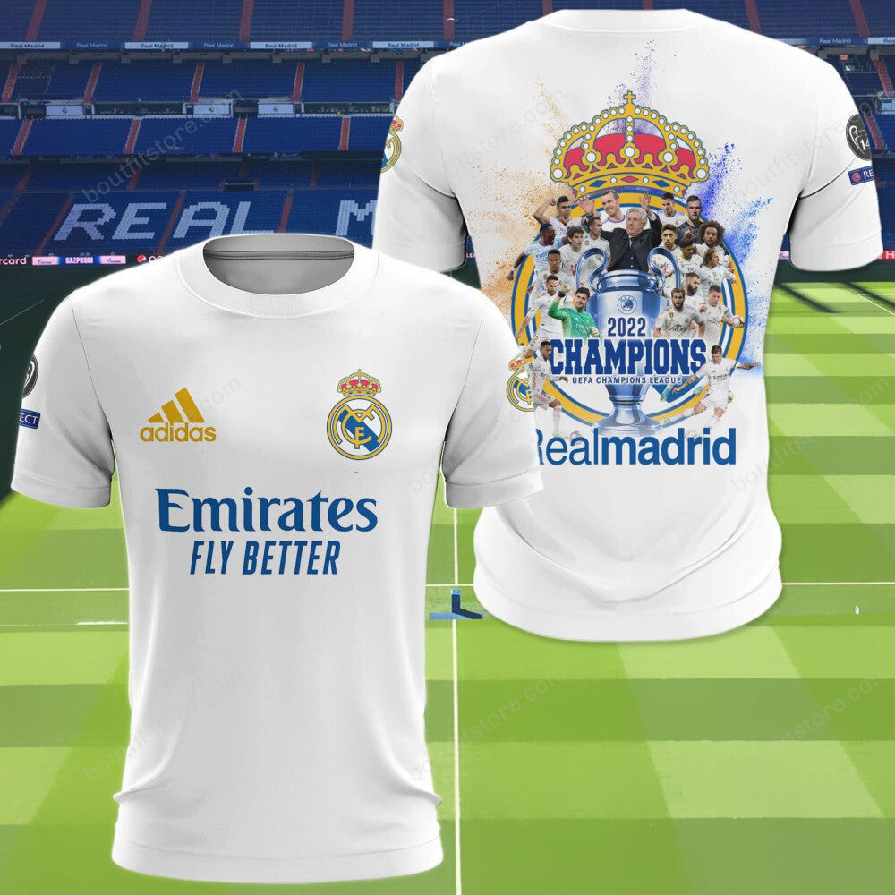 Personalized Real Madrid 3D Full Printing Set , Real Madrid Shirt , Hoodie , Short , Polo ,hawaii V6