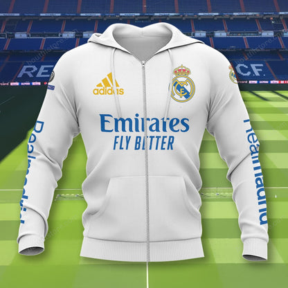 Personalized Real Madrid 3D Full Printing Set , Real Madrid Shirt , Hoodie , Short , Polo ,hawaii V6