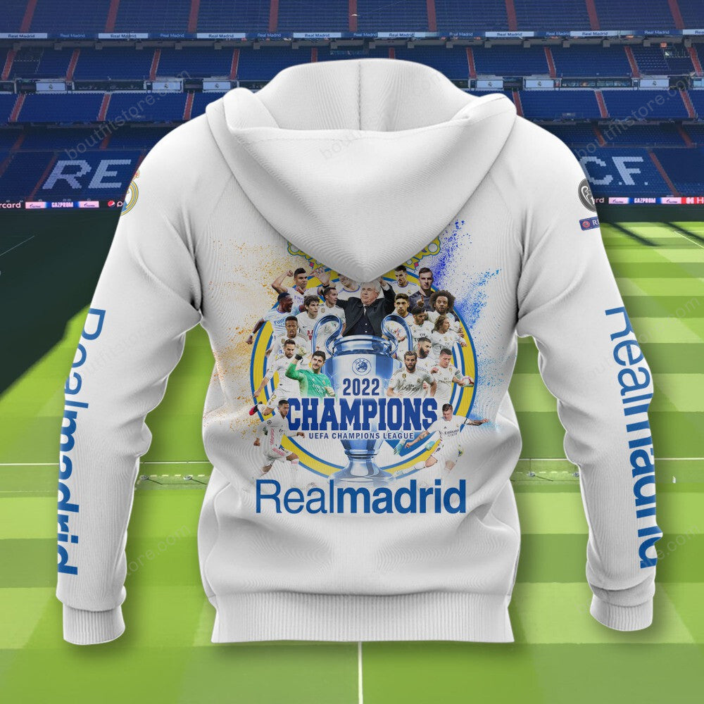 Personalized Real Madrid 3D Full Printing Set , Real Madrid Shirt , Hoodie , Short , Polo ,hawaii V6