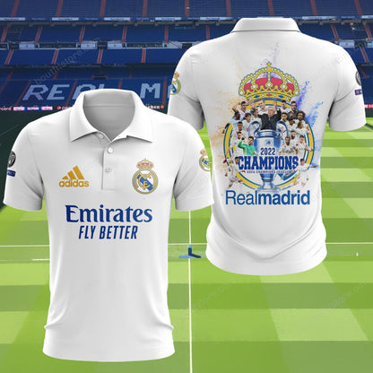 Personalized Real Madrid 3D Full Printing Set , Real Madrid Shirt , Hoodie , Short , Polo ,hawaii V6