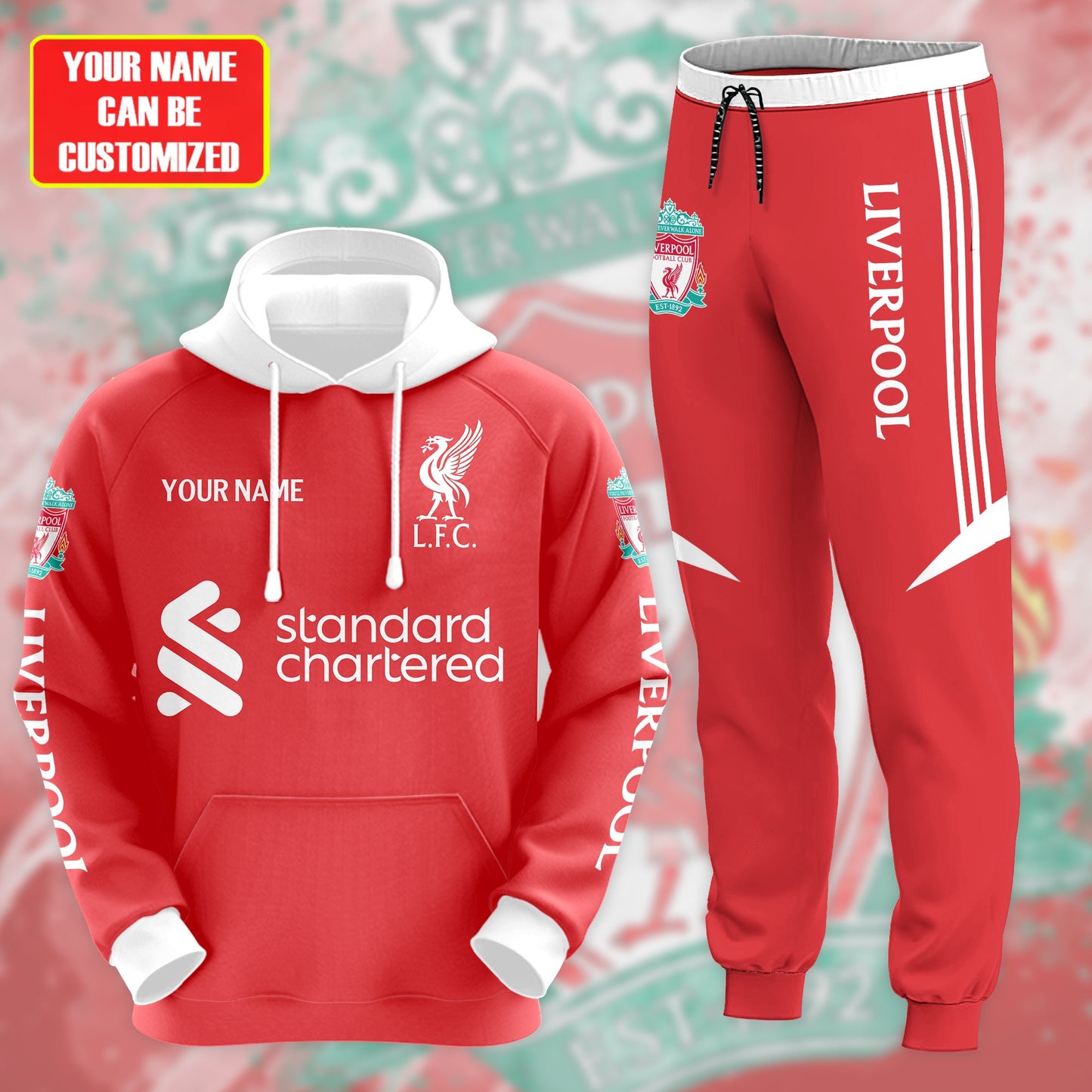 Personalized Liverpool 3D All over Printed Hoodie and Sweatpants set V30