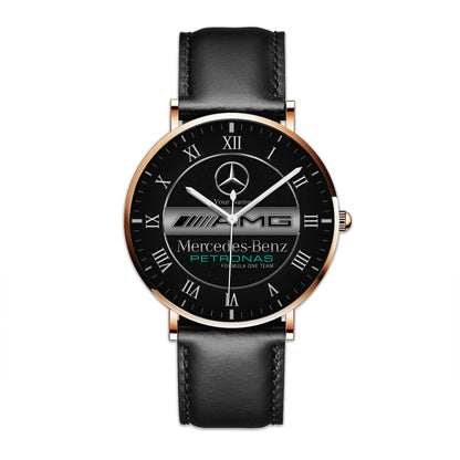 Personalized Merc AMG Petronas Quartz Leather Watch Q170304