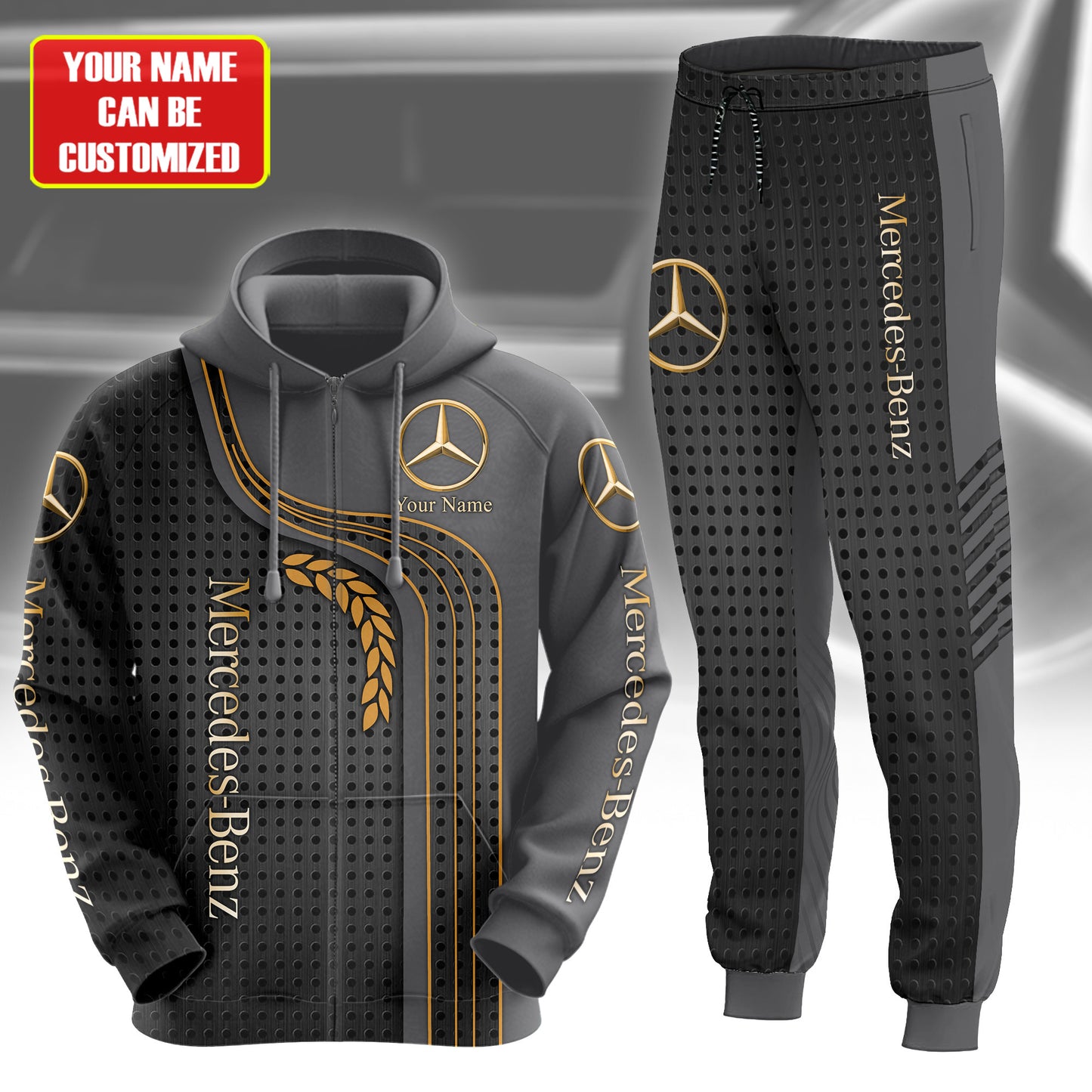 Personalized Merc Luxury All over Printed Hoodie and Sweatpants set