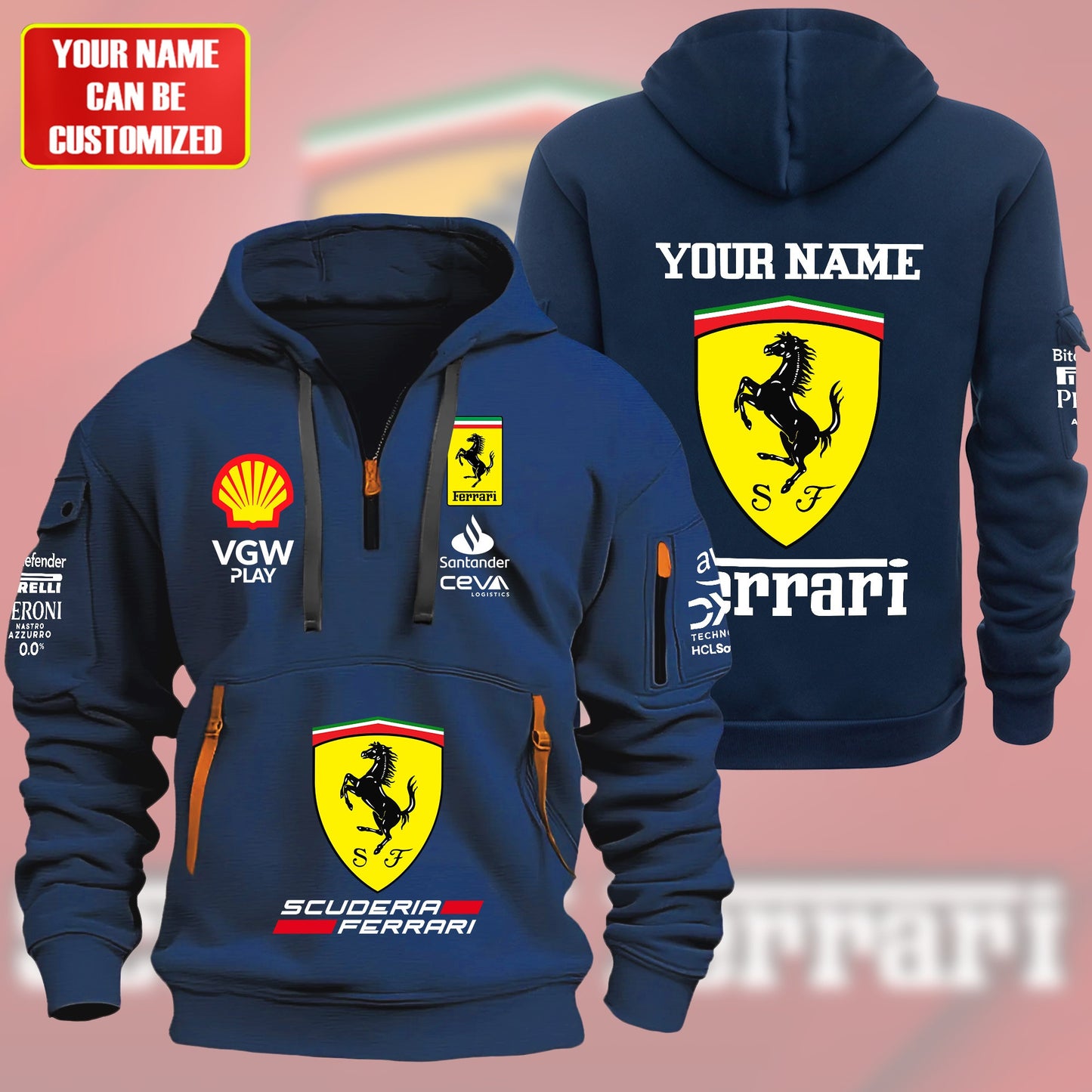 Personalized SF Racing Zip-Hoodie Cotton Jacket
