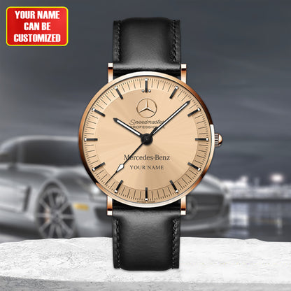 Personalized Merc Speedmaster Quartz Leather Watch