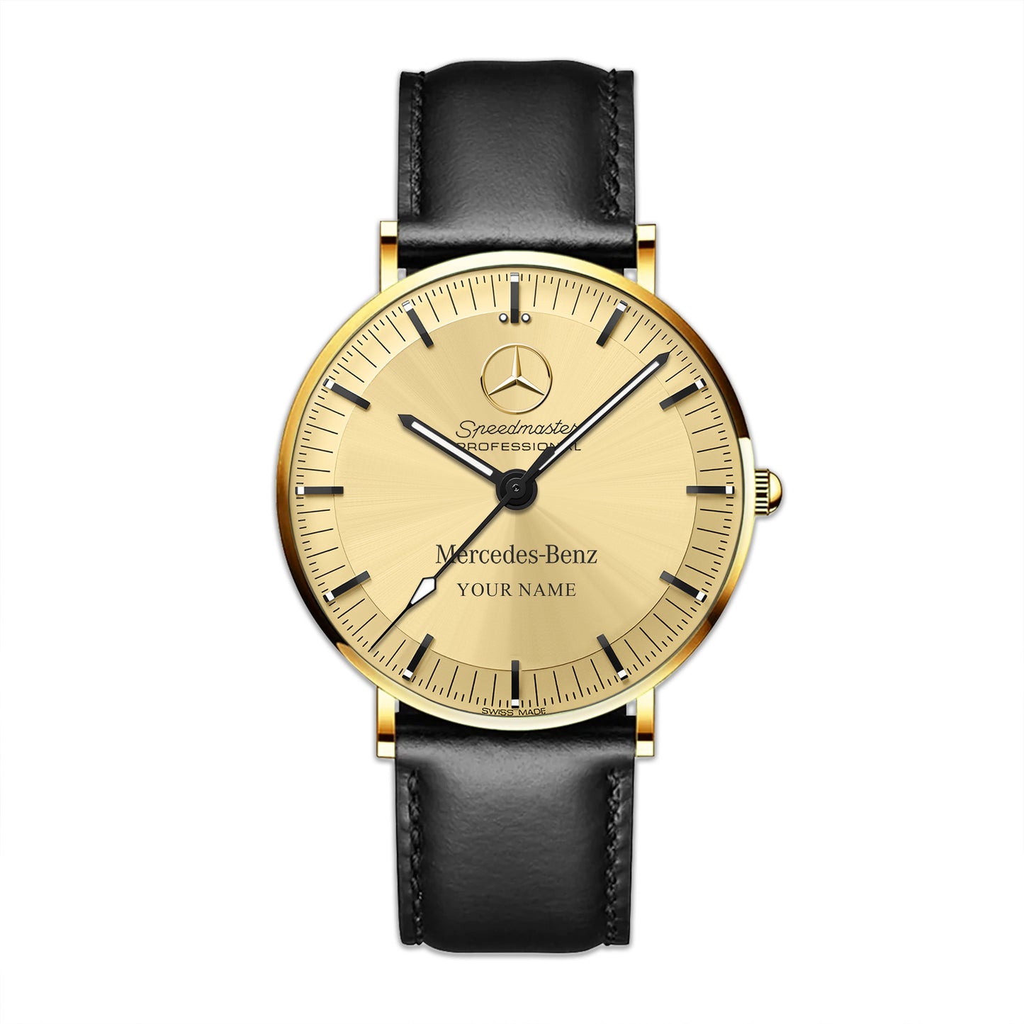 Personalized Merc Speedmaster Quartz Leather Watch