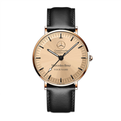 Personalized Merc Speedmaster Quartz Leather Watch